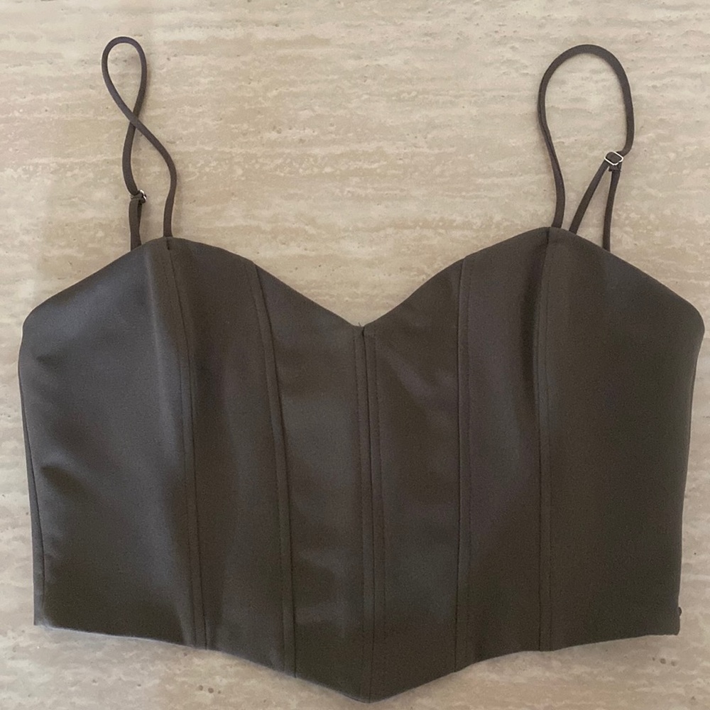 Zara Corset Top, Olive Green